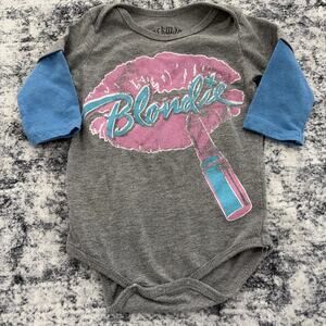 BLONDIE Debbie Harry Concert Baby One Piece Top 3 Months Gray Lipstick Lips